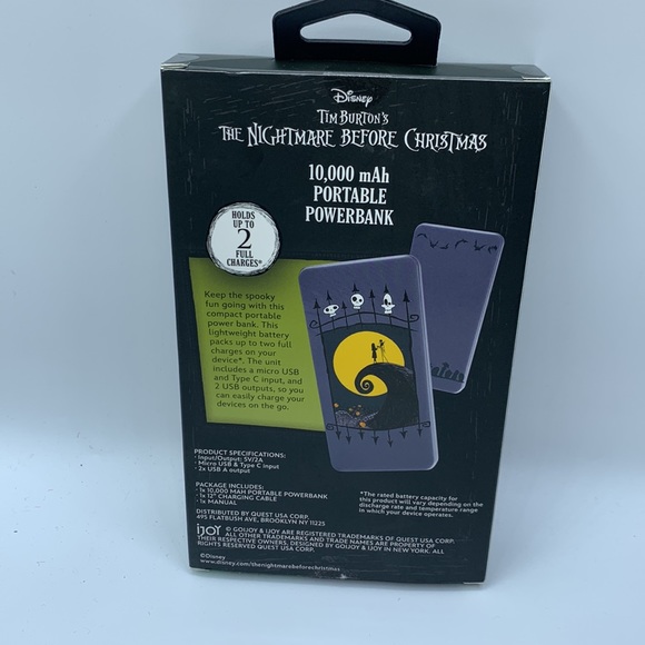 Disney Tim Burtons The Nightmare Before Christmas 10,000 mAh Portable Powerbank - Picture 3 of 6